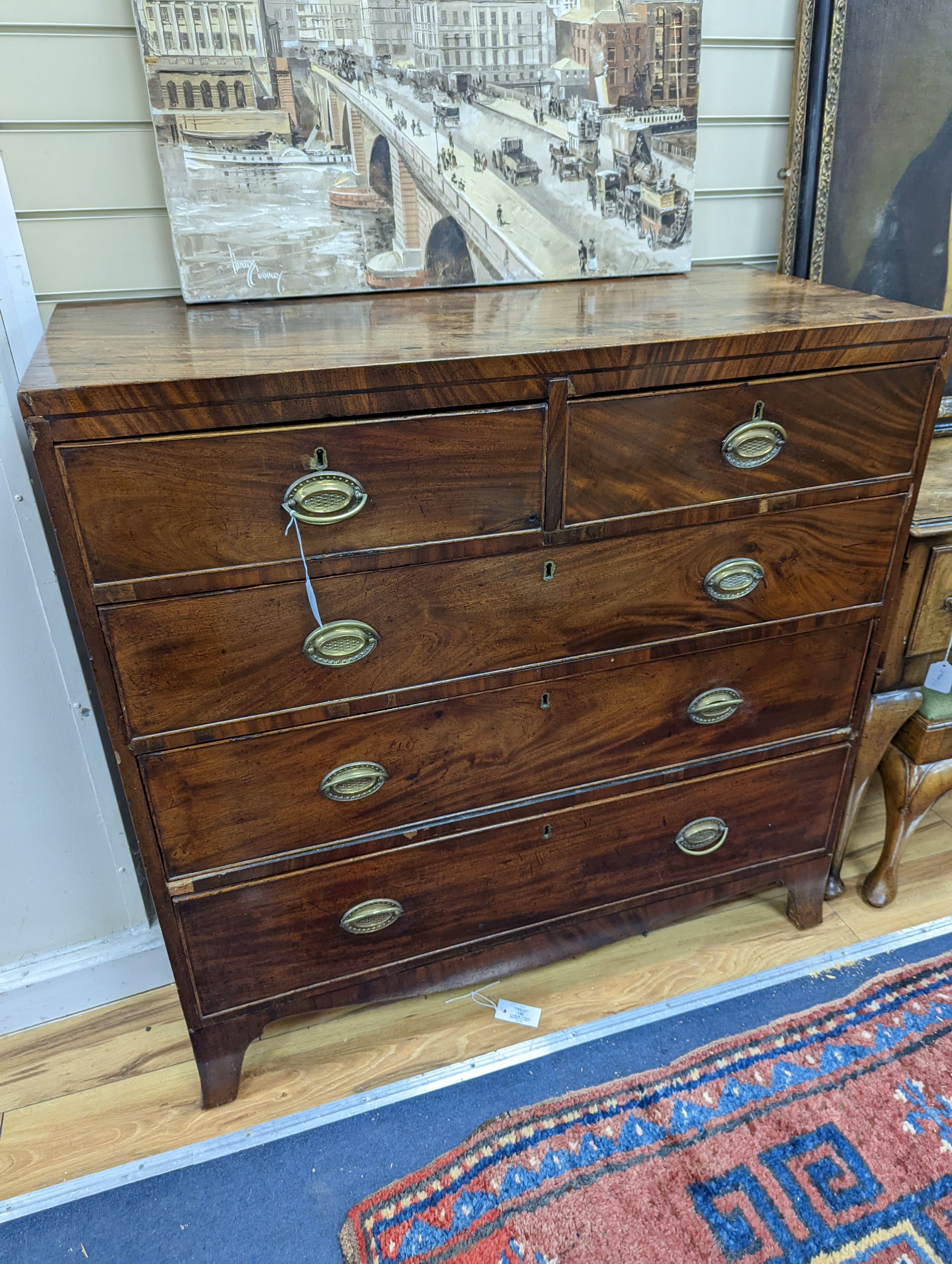 A George IV mahogany chest, width 105cm, depth 49cm, height 104cm